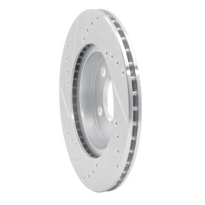 BMW i3 Brake Rotor (1) - Front Right - R1 Concepts - Drilled & Slotted - Silver - `14-`21